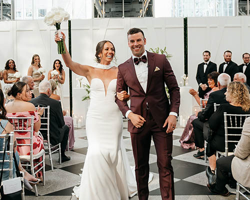 Paige Alviani Burns and Alex Burns on their wedding day